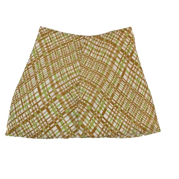 BP Lightweight High Waist Brown Green Plaid Skirt - size 1X - Picture 1 of 10